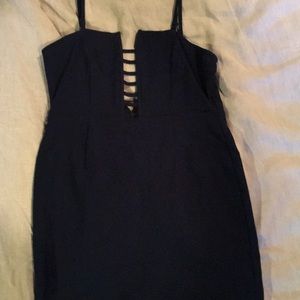 Navy blue dress with removable straps